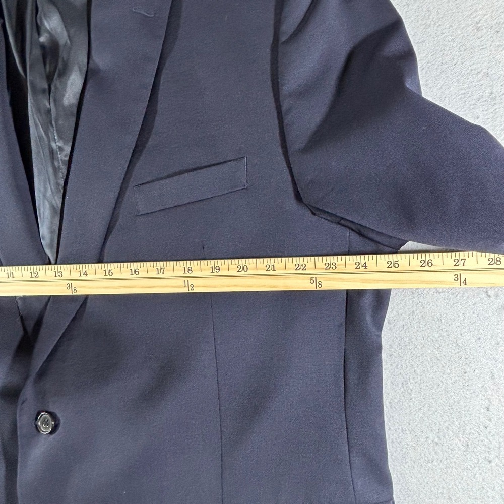 Lauren Ralph Lauren Mens 48R Dark Navy Blue 100% Wool Natural Stretch Blazer - Picture 12 of 16